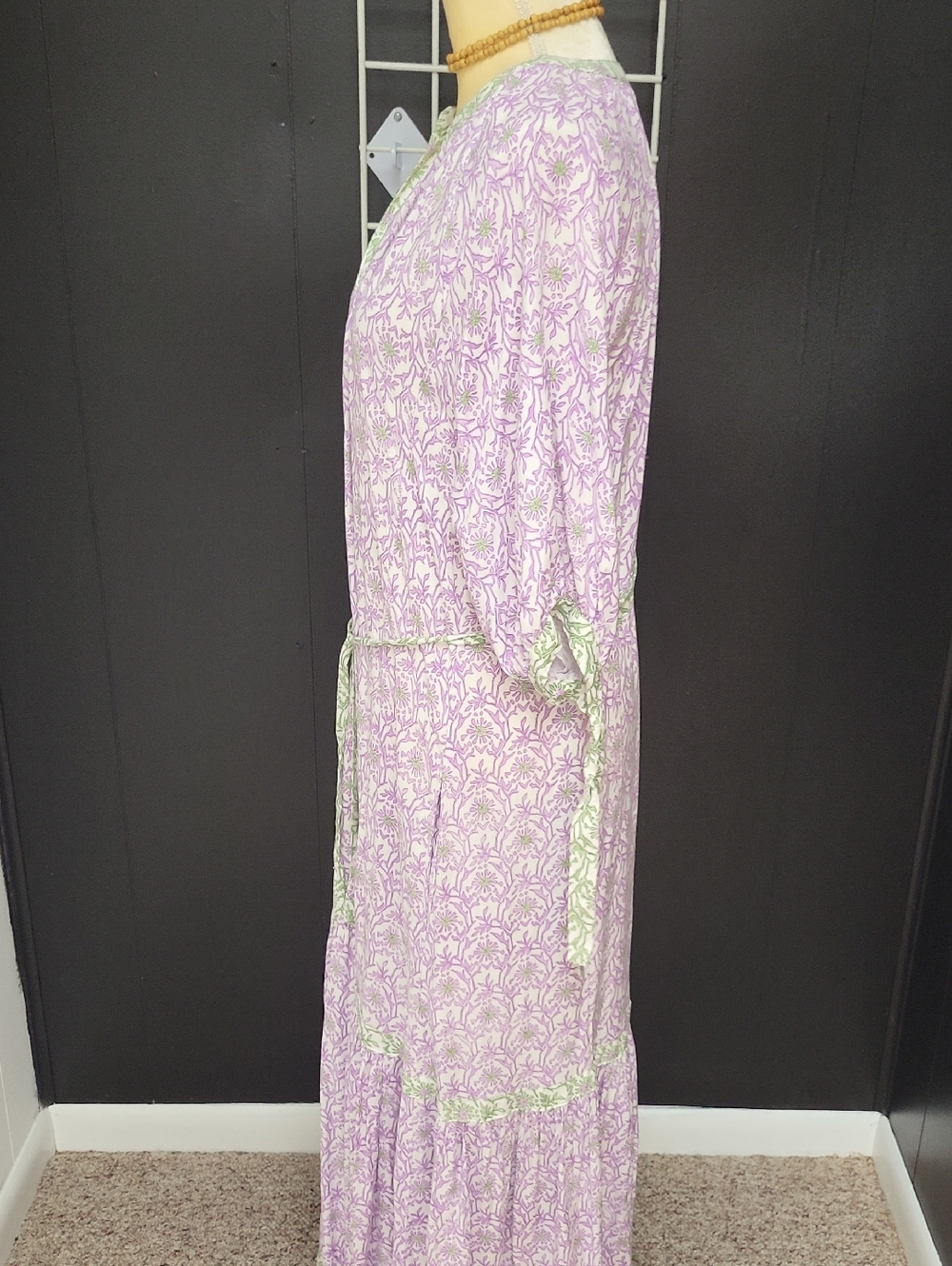 Wild Lavender Fields Floral Maxi Dress, By Cactus and PEARL, SIZE L - Picture 5 of 9